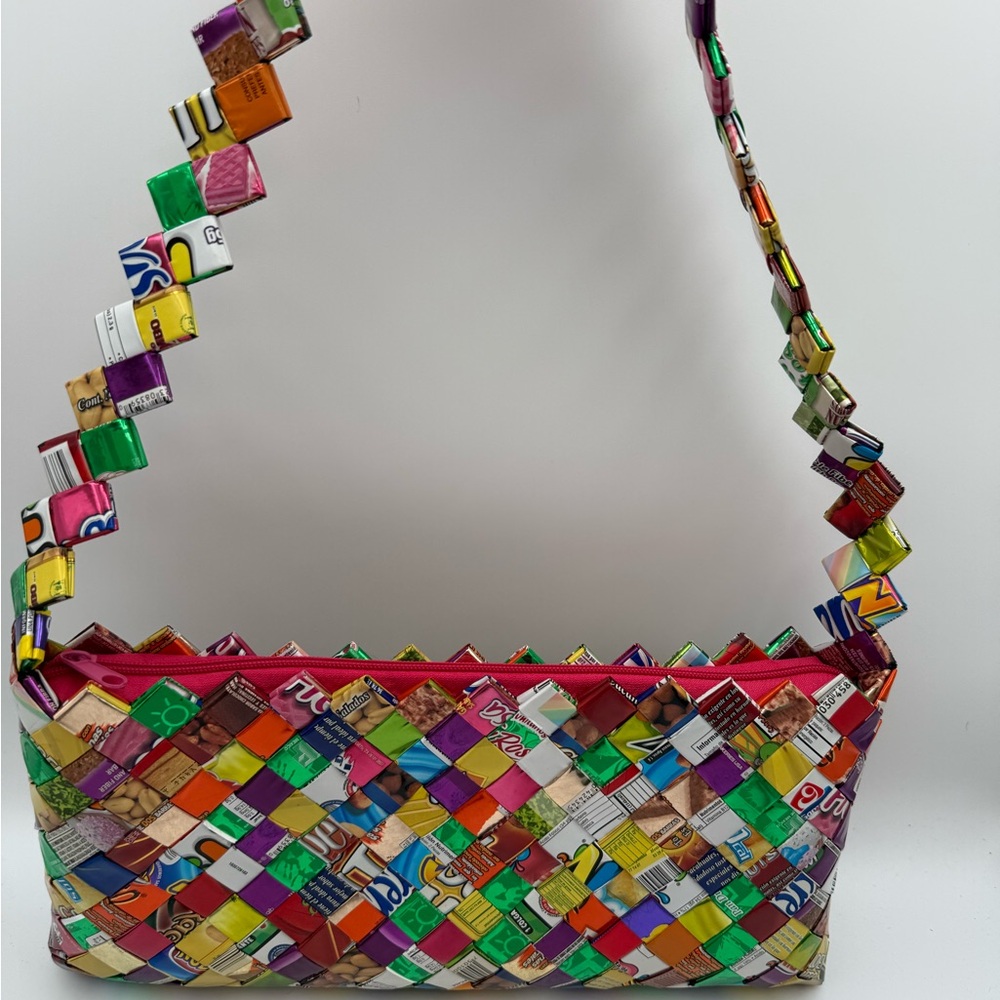 Recycled Candy bar wrapper Woven Shoulder Bag